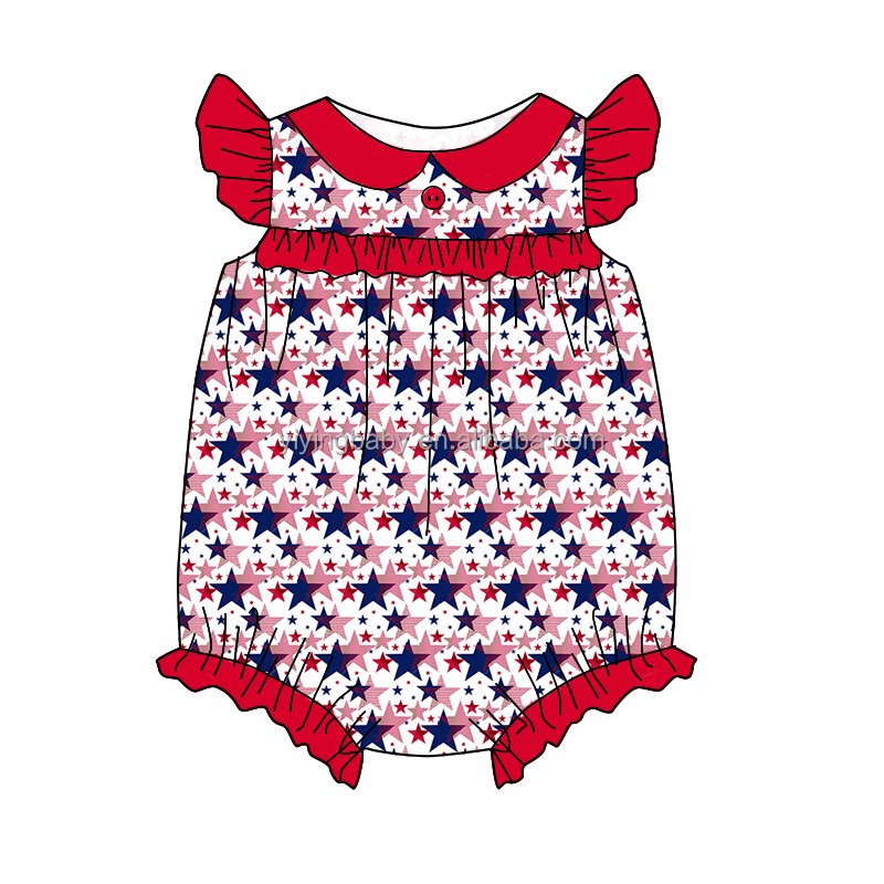 Baby boutique clothing custom newborn baby Onesies pearl sleeve baby romper wholesale clothing