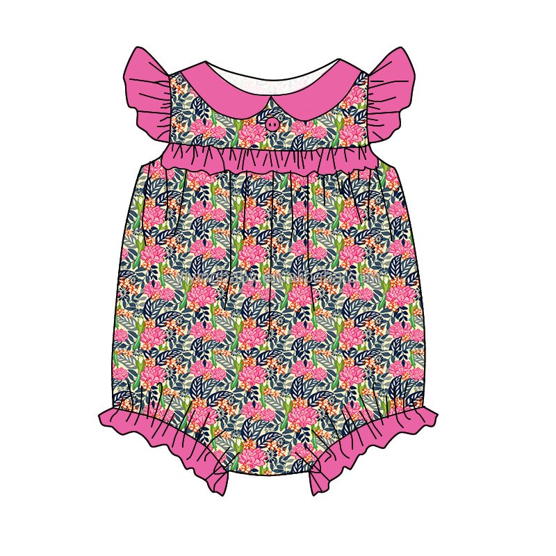 Baby boutique clothing custom newborn baby Onesies pearl sleeve baby romper wholesale clothing