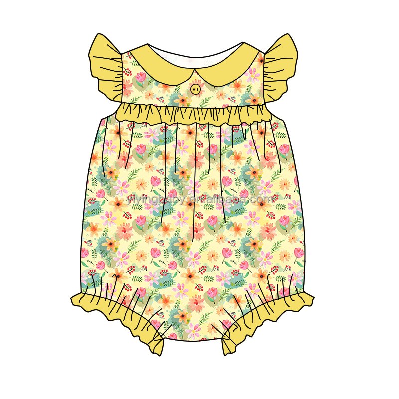 Baby boutique clothing custom newborn baby Onesies pearl sleeve baby romper wholesale clothing