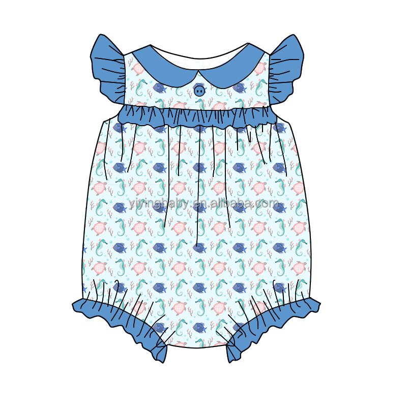 Baby boutique clothing custom newborn baby Onesies pearl sleeve baby romper wholesale clothing
