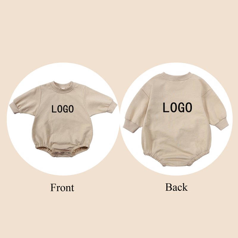 Unisex Baby Bubble Romper Baby Boy Girl Sweatshirt Romper Bodysuit Custom Plain Clothes Long Sleeve Sweatshirt Rompers Wholesale
