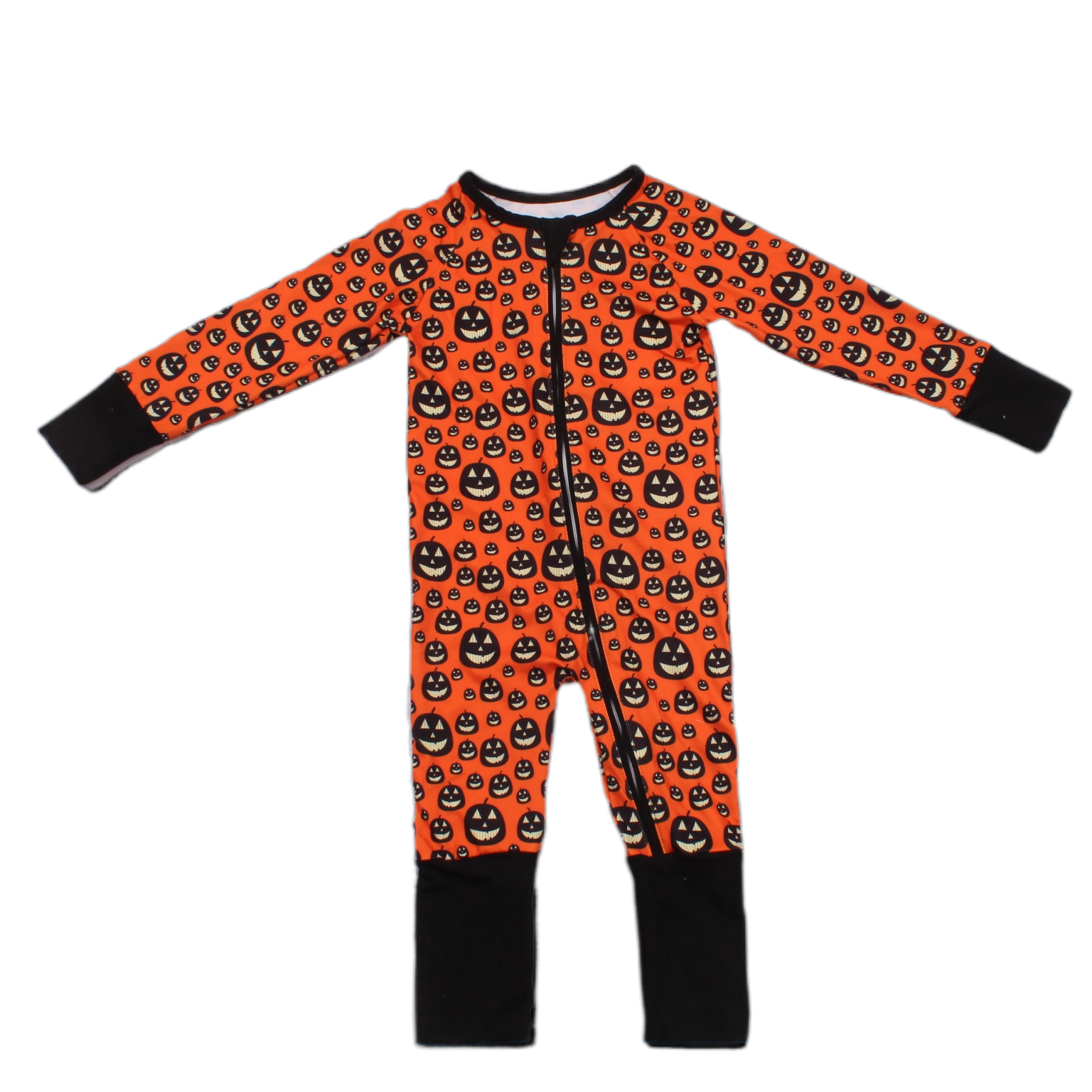 Baby Long Sleeve Zipper Romper with Special Halloween Style Made from 95% Terylene 5% Spandex for Baby Wear
