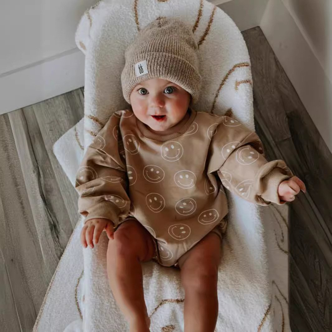 2024 Autumn new product baby romper newborn baby clothes pure cotton printed outerwear fashionable loose baby jumpsuit lbc