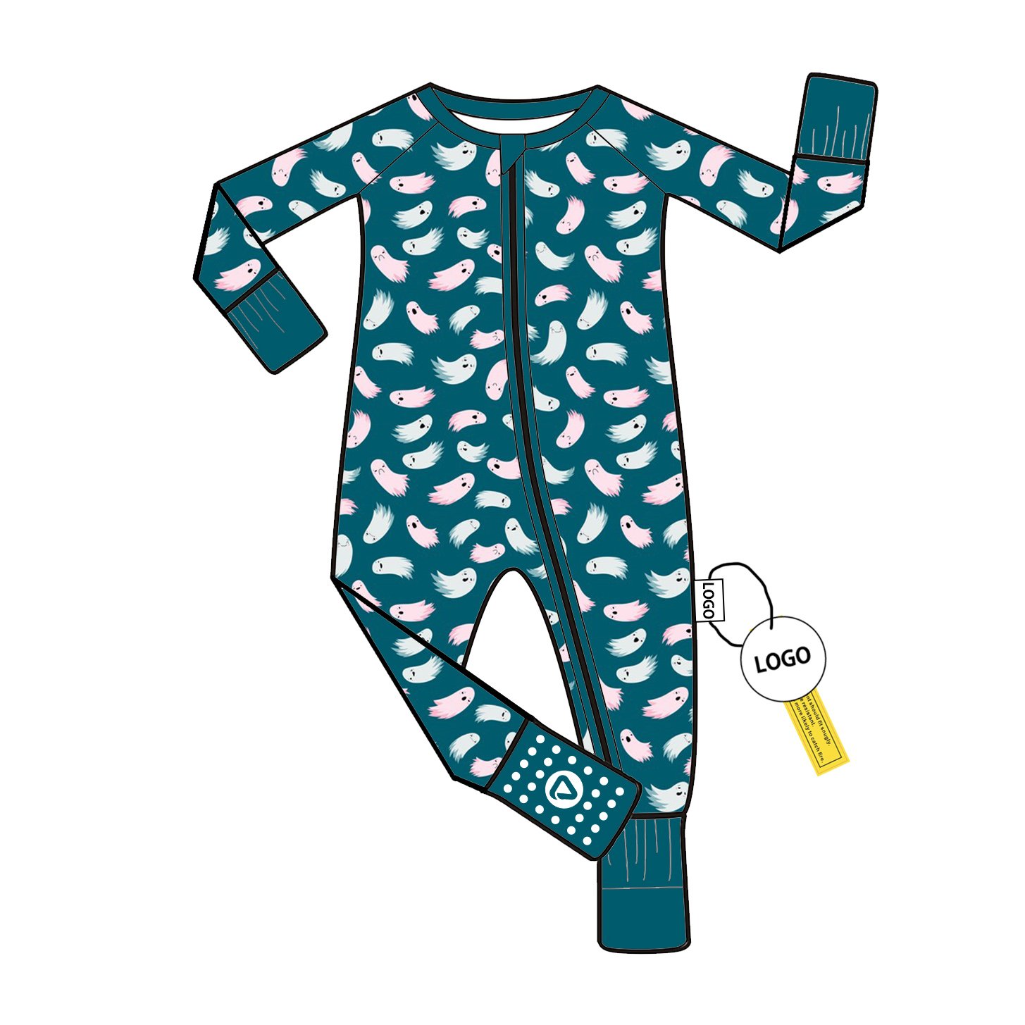 Bamboo Toddler Romper with Folded Feet Sleepwear and Printed Bodysuit for Newborns