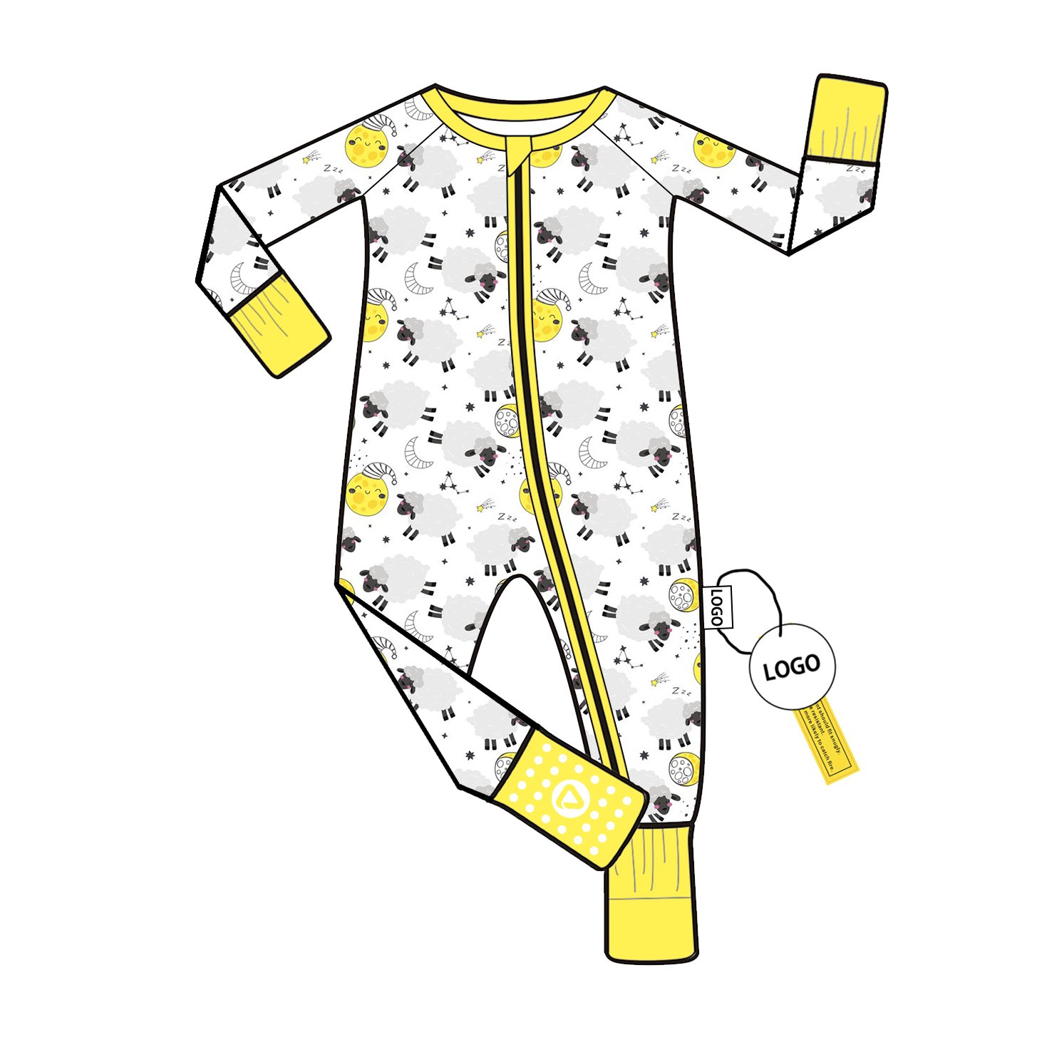 Bamboo Toddler Romper with Folded Feet Sleepwear and Printed Bodysuit for Newborns