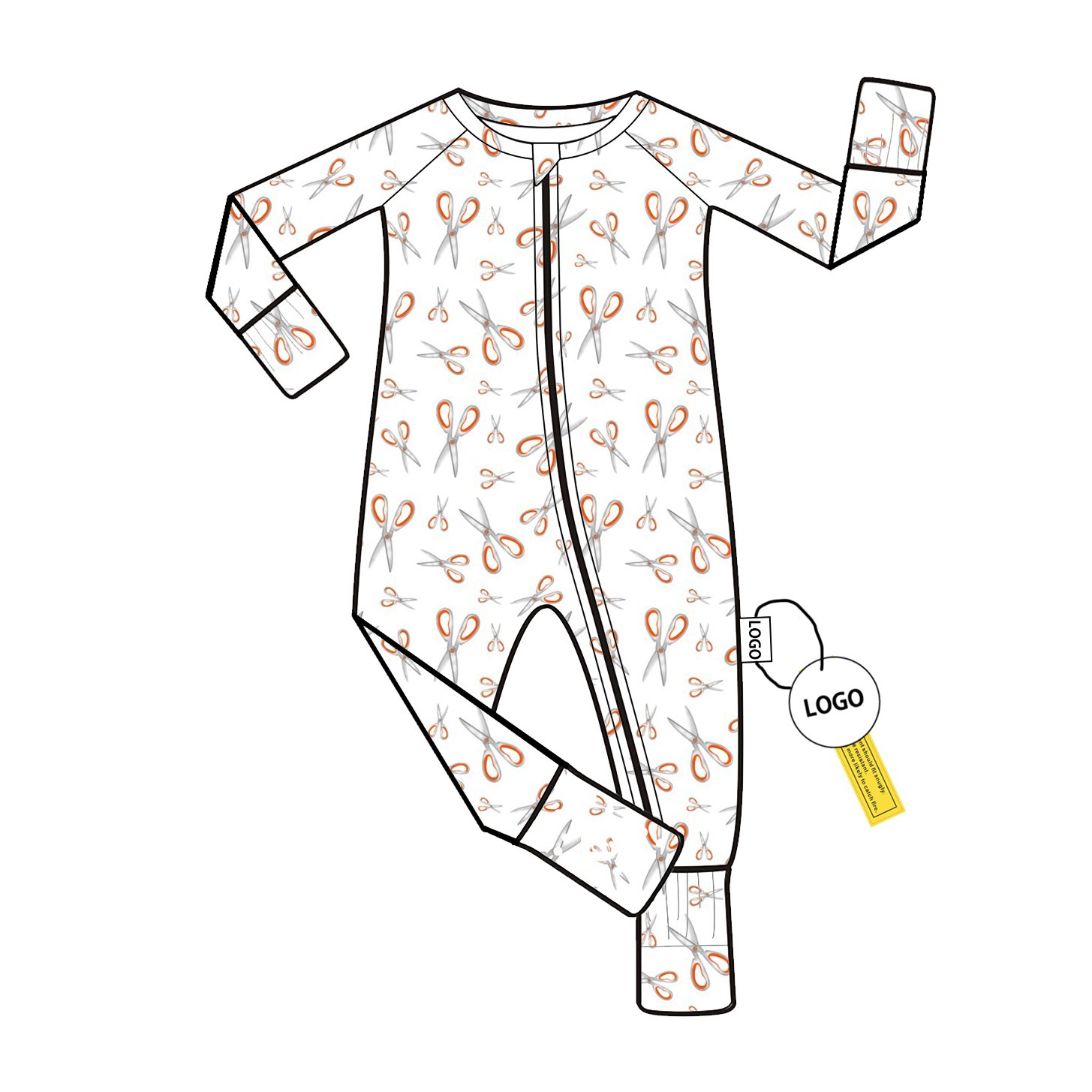 Bamboo Toddler Romper with Folded Feet Sleepwear and Printed Bodysuit for Newborns