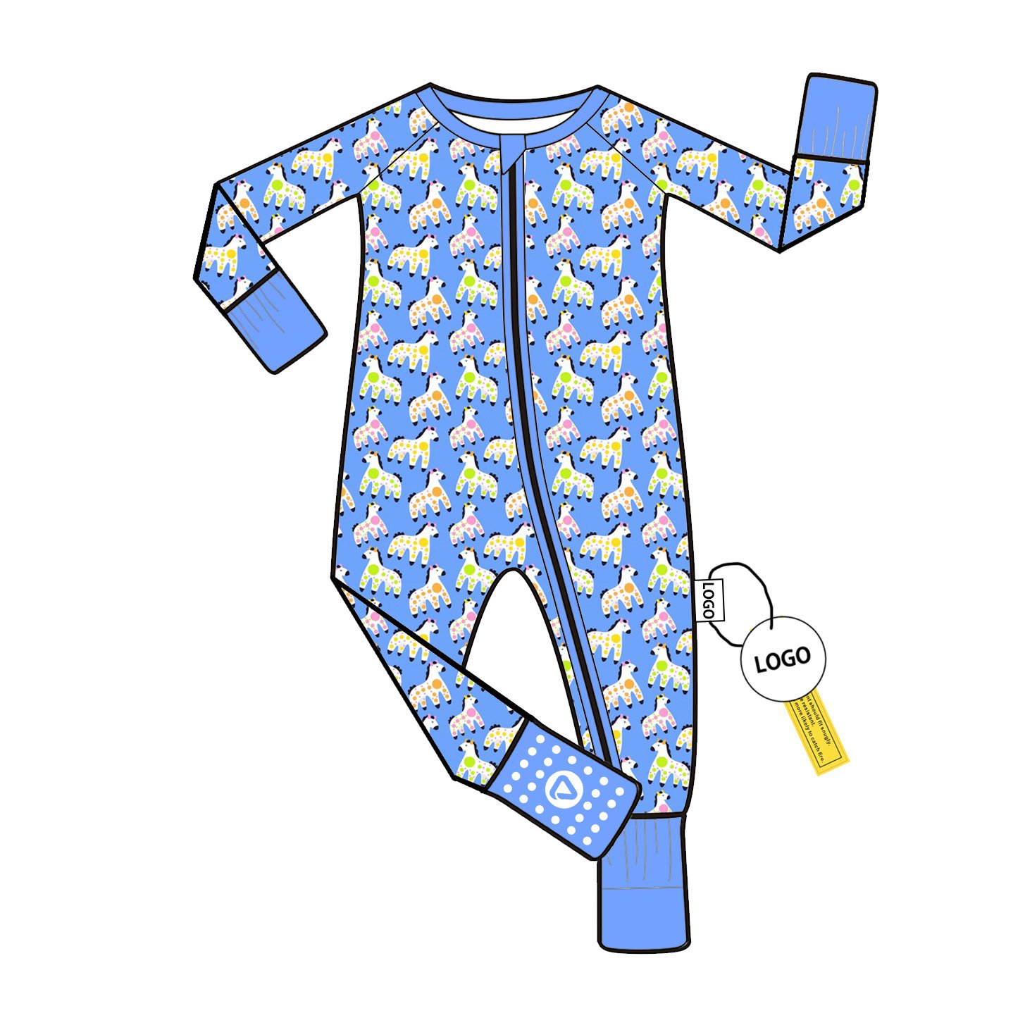 Bamboo Toddler Romper with Folded Feet Sleepwear and Printed Bodysuit for Newborns