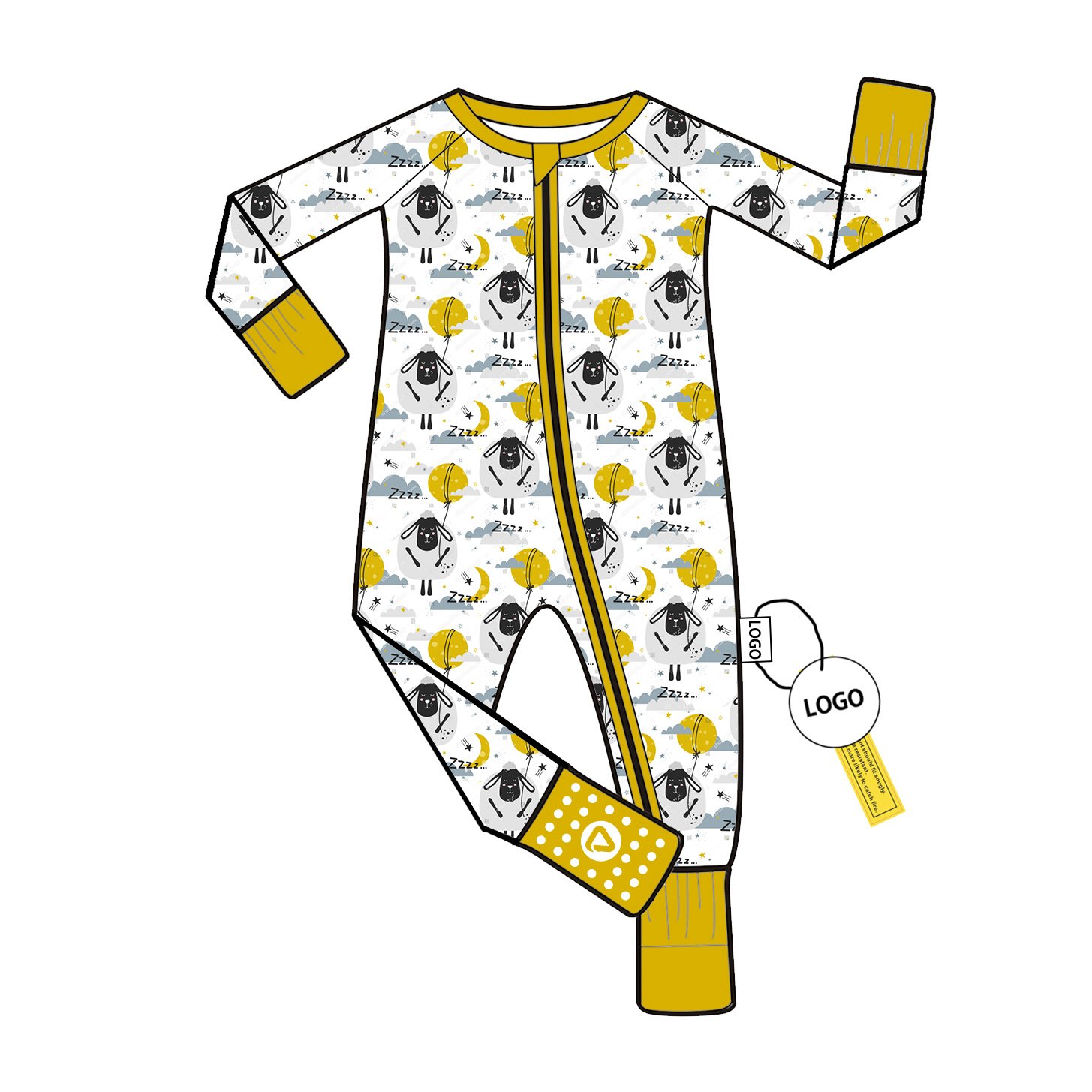 Bamboo Toddler Romper with Folded Feet Sleepwear and Printed Bodysuit for Newborns