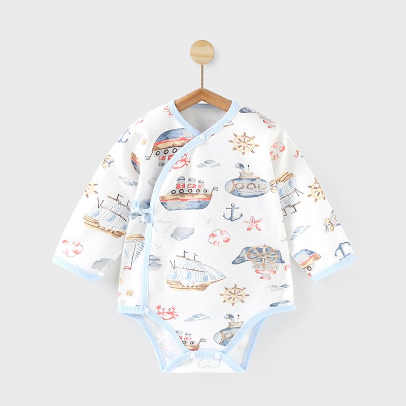 Newborn Clothes Double-layer Belly Protective Onesie Baby Spring Autumn 100%Cotton Boneless Newborn Baby Rompers