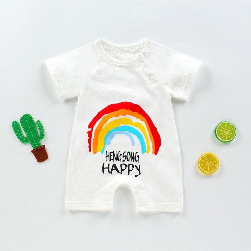 Wholesale Baby Boys And Girls Romper Clothes Newborn Clothes Cotton Short Sleeve OEM Baby Romper