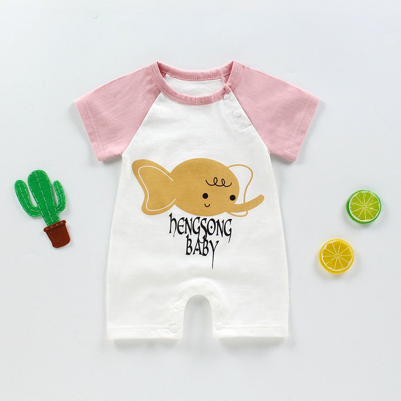 Wholesale Baby Boys And Girls Romper Clothes Newborn Clothes Cotton Short Sleeve OEM Baby Romper
