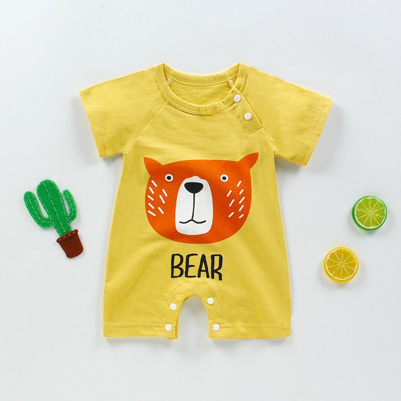 Wholesale Baby Boys And Girls Romper Clothes Newborn Clothes Cotton Short Sleeve OEM Baby Romper