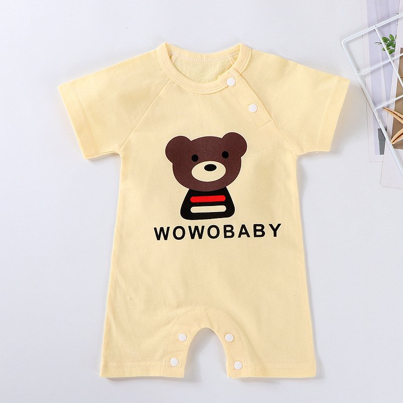 Wholesale Baby Boys And Girls Romper Clothes Newborn Clothes Cotton Short Sleeve OEM Baby Romper