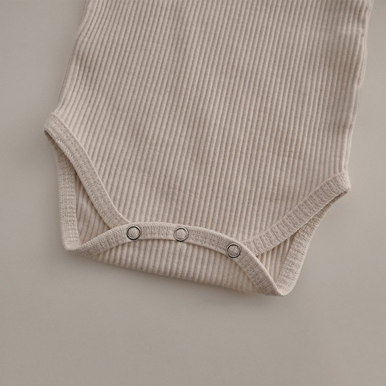Custom Long Sleeve Short Ribbed Onesies Organic Cotton O Neck Bodysuit Baby Pajamas Romper organic cotton baby romper