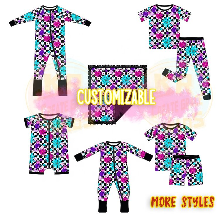 Wholesale Custom Print Kids Romper Newborn Jumpsuit Sleeper Wear Bamboo Fiber Zippy Folded Hands Feet Baby Toddles Pajamas