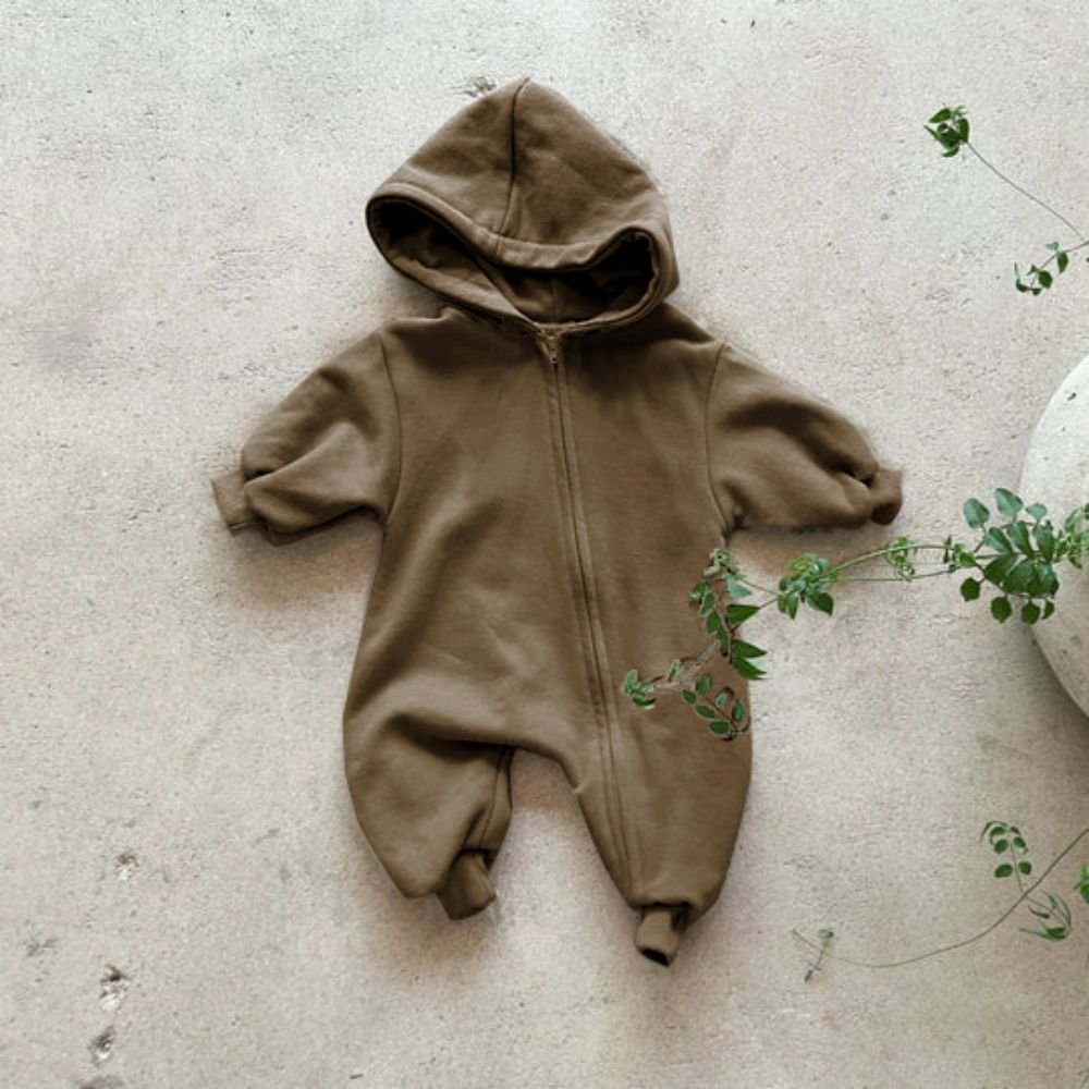 Spring Cotton Baby Warm Intensification Clothes Baby Boys Girls Cute Zipper Jumpsuit Newborn Autumn Infant Long Sleeve Hooded