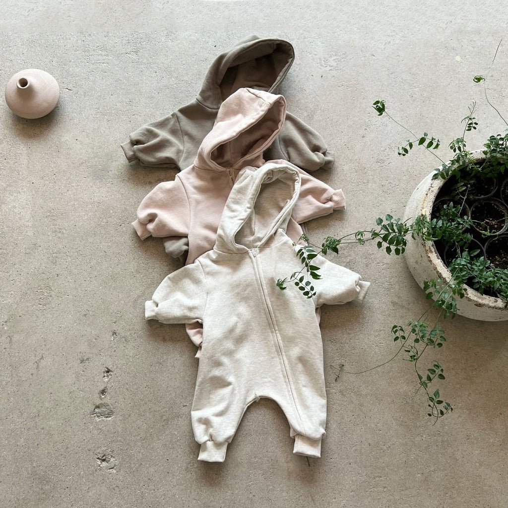 Spring Cotton Baby Warm Intensification Clothes Baby Boys Girls Cute Zipper Jumpsuit Newborn Autumn Infant Long Sleeve Hooded