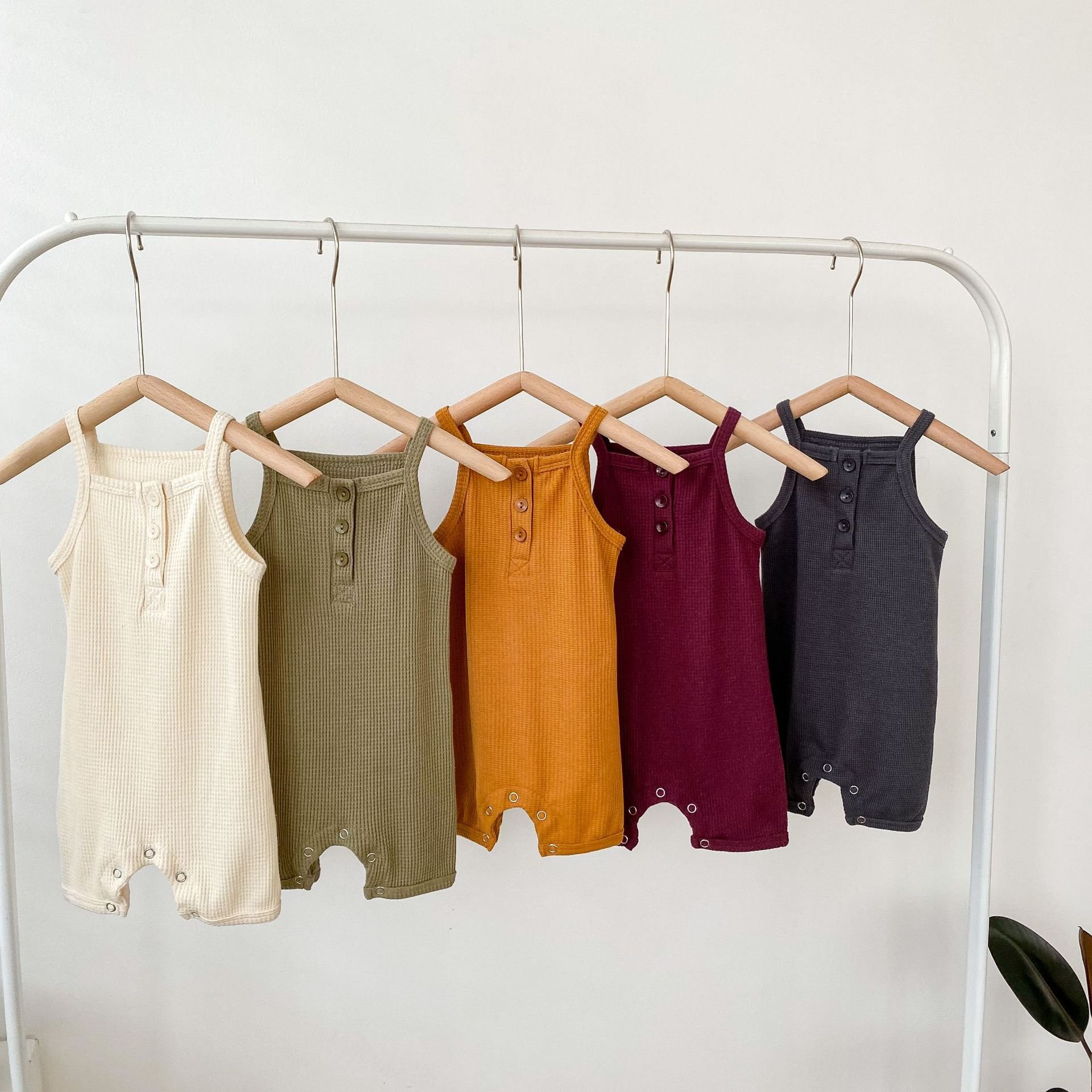 wholesale Baby Bodysuits Cotton solid Camisole Sleeveless chunky strap onesie Tank Top Clothes Outfit girl romper