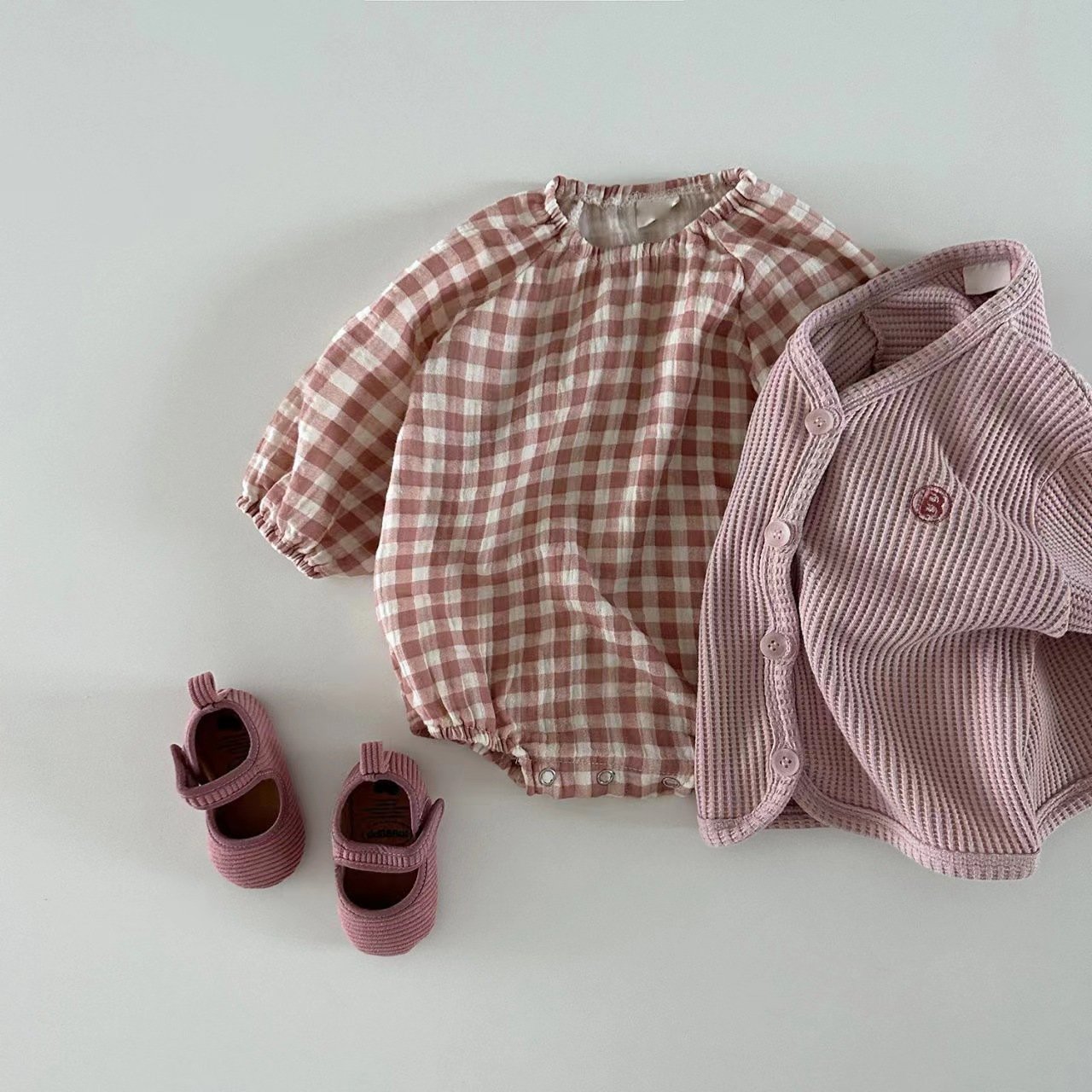 Baby Casual Long Sleeved Jumpsuit Girls Bubble Romper Boys Girls Bodysuit Baby Rompers