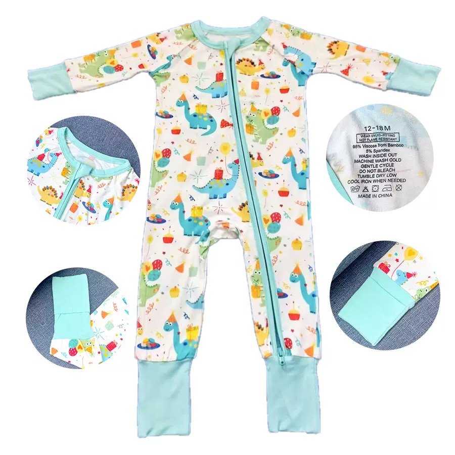 Kids bamboo pajamas custom bamboo viscose baby girl clothes 6-12 month bamboo new born baby onesie rompers