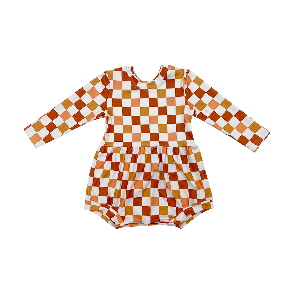 Qingli OEM Long Sleeve Colorblock Baby Bubble Romper Infant Baby Girl Dresses 6 9 Months