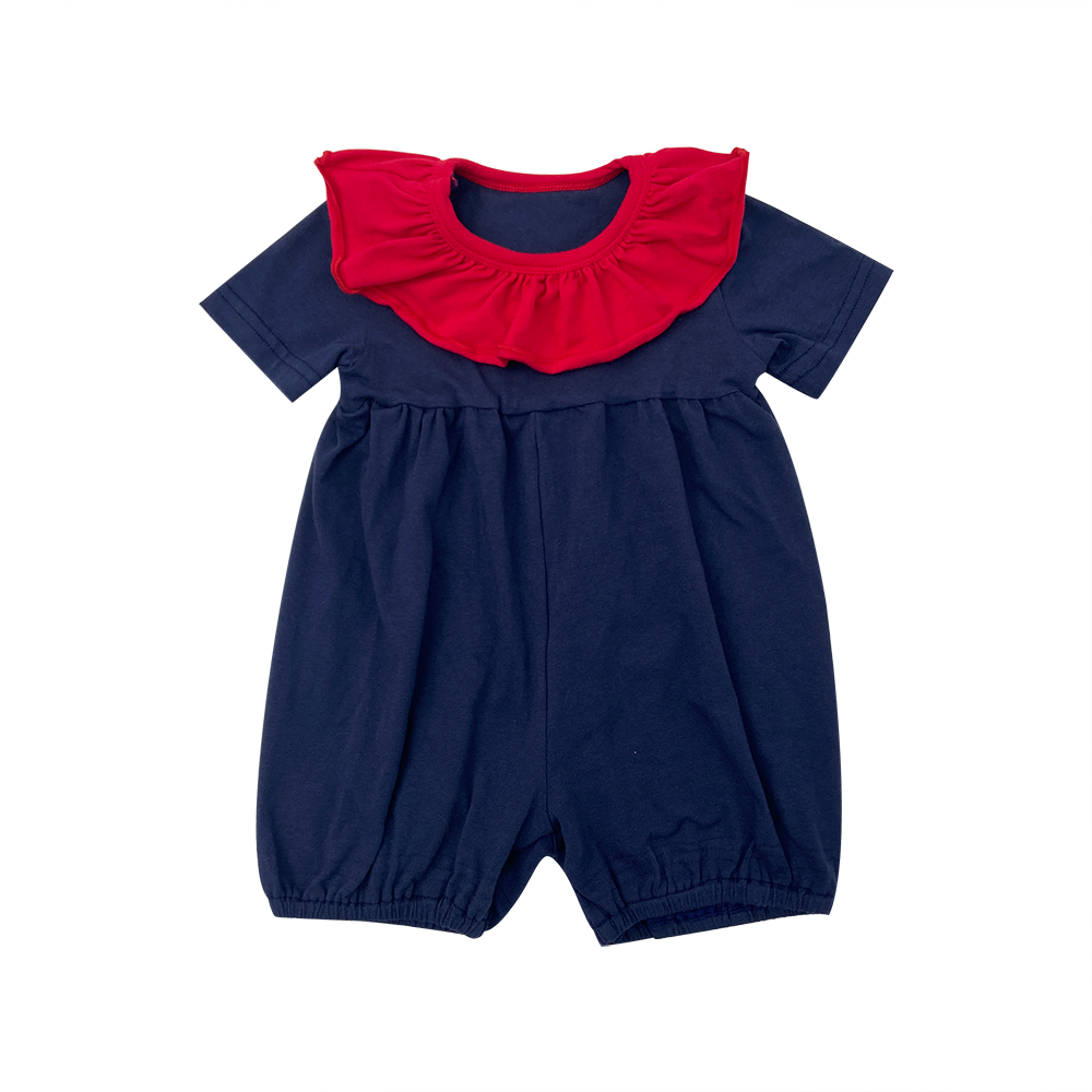 Qingli OEM Long Sleeve Colorblock Baby Bubble Romper Infant Baby Girl Dresses 6 9 Months