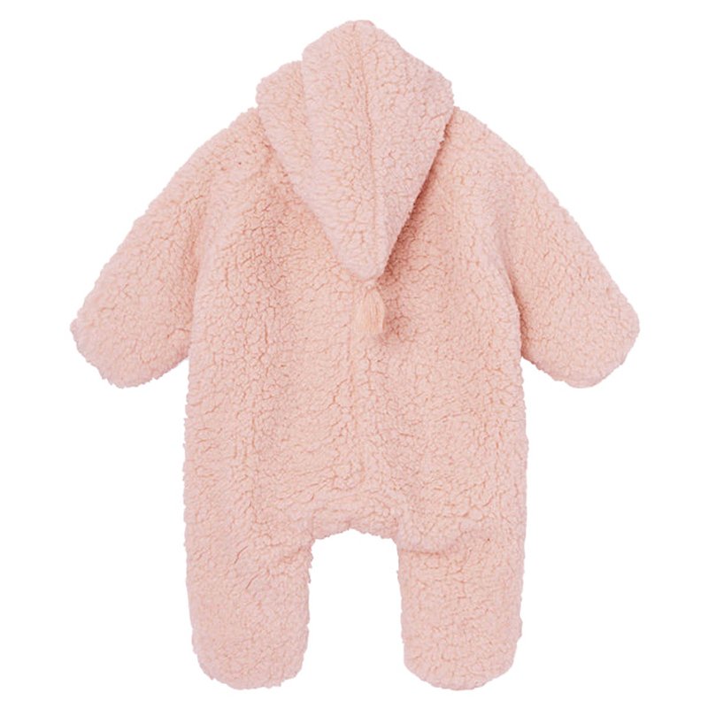 Lamb hair baby romper eco friendly teddy fleece baby jumpsuit sustainable custom Lamb hair baby romper two way zip sleepsuit