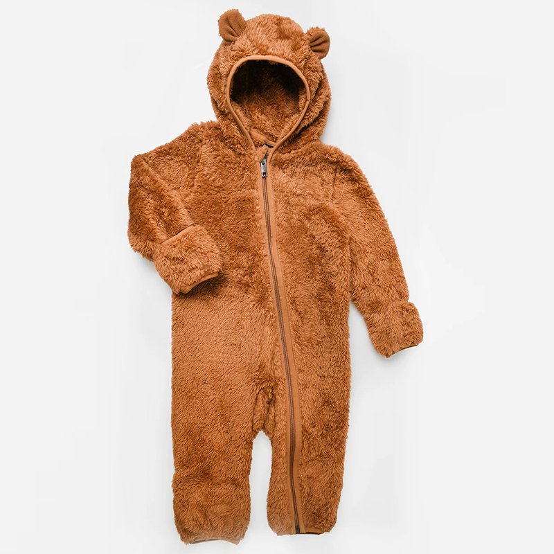 Lamb hair baby romper eco friendly teddy fleece baby jumpsuit sustainable custom Lamb hair baby romper two way zip sleepsuit