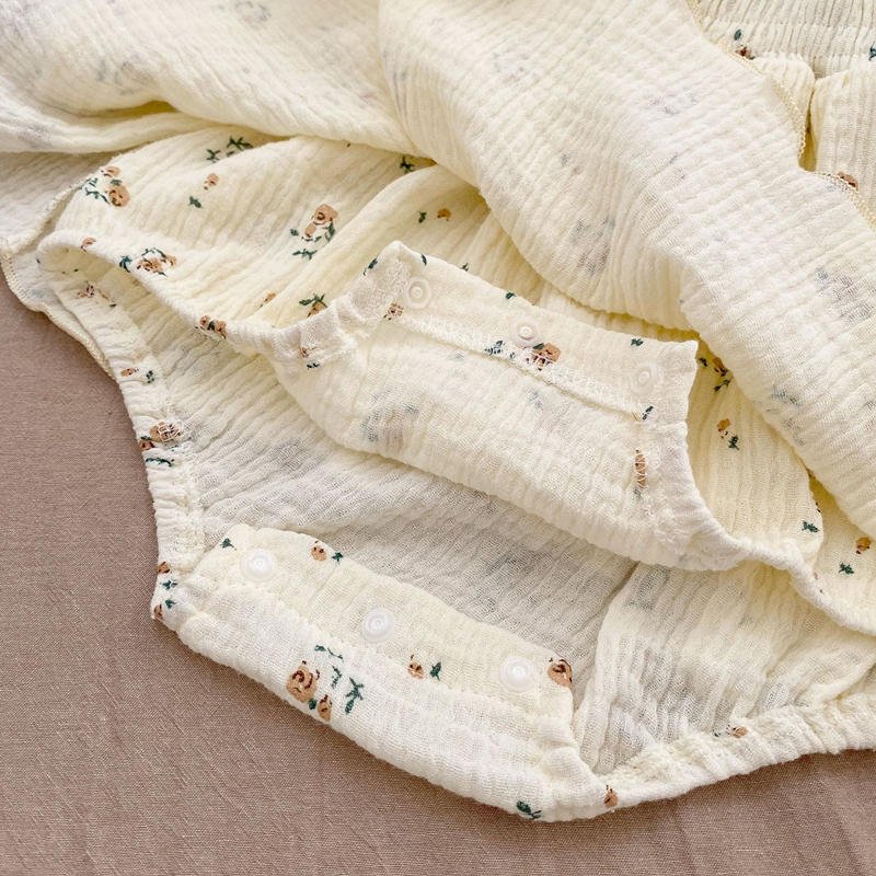 Spring New Baby Floral Jumpsuit Infant Long-Sleeved Cotton Romper Baby Girl Cloth