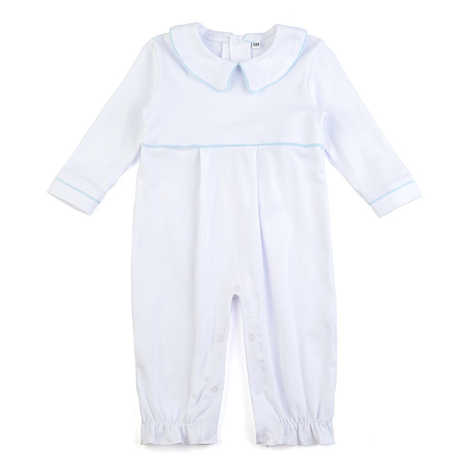 Wholesale baby boys long sleeve jumpsuit fashion design newborn clothing monogrammed kids rompers