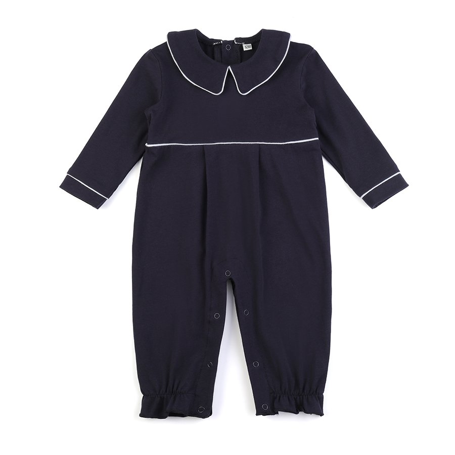 Wholesale baby boys long sleeve jumpsuit fashion design newborn clothing monogrammed kids rompers