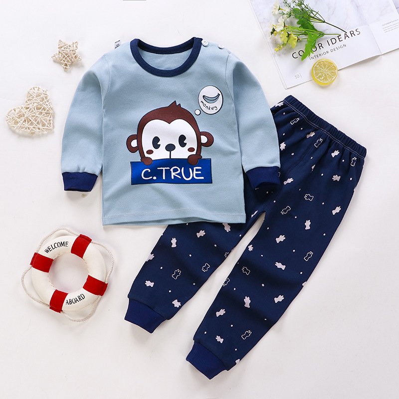 Qufan baby clothing sets long sleeve + trousers children cartoon comfortable boy girl baby clothes sets