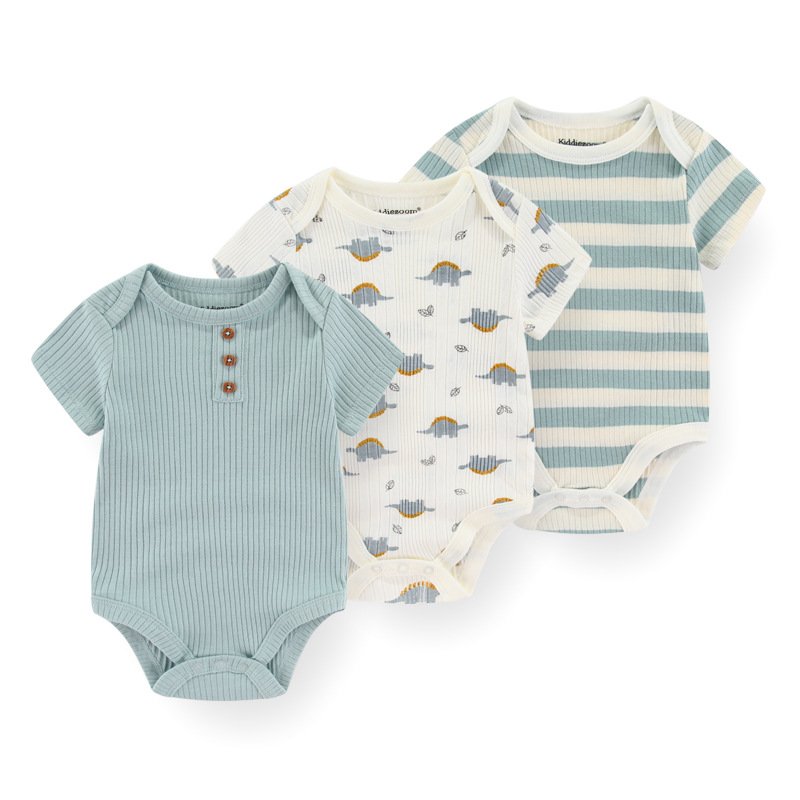 Cartoon Print Boy Girl Cotton 5 pieces set Unisex Bodysuit Comfortable Short Sleeve Newborn Baby romper