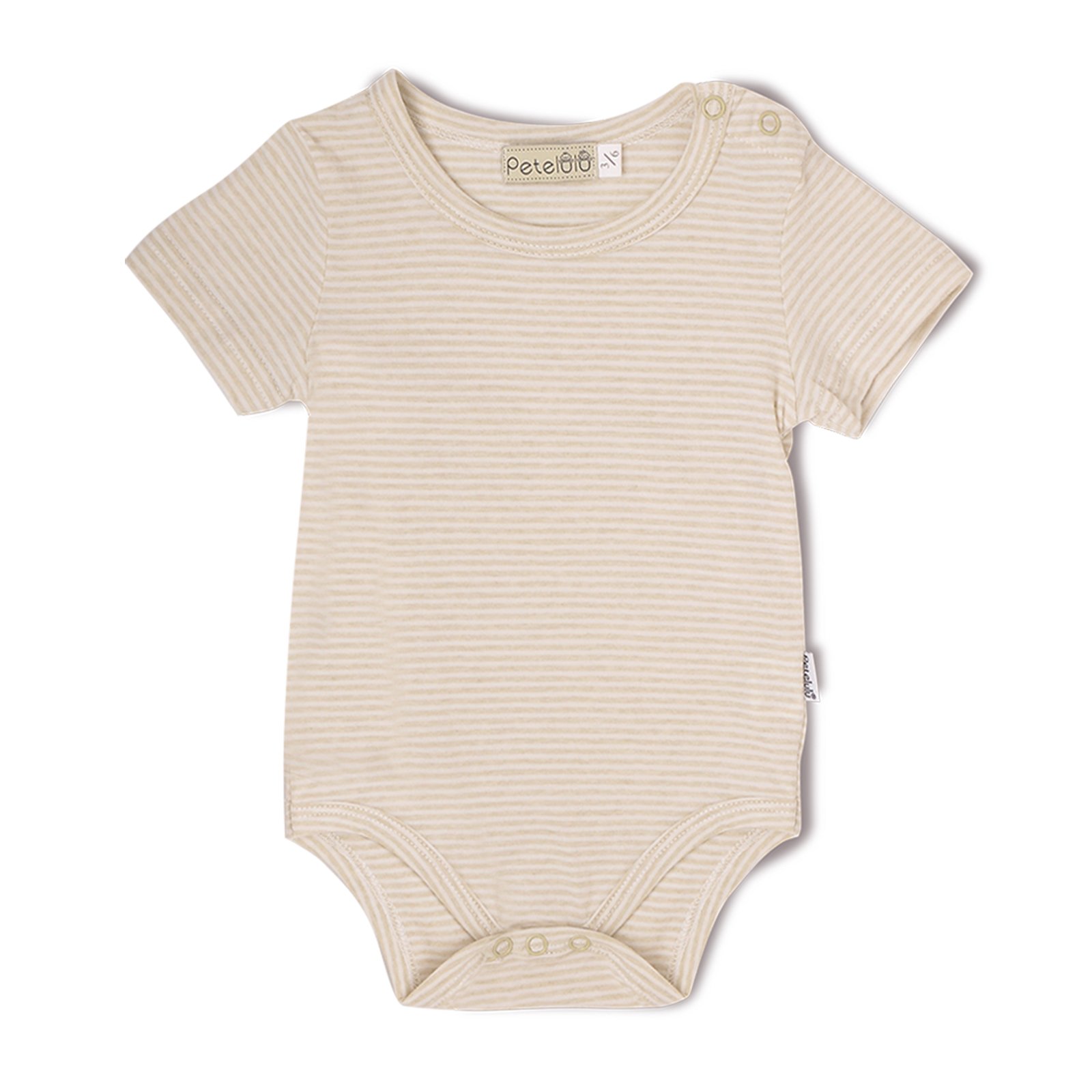 organic cotton unisex light brown solid color short sleeve plain blank design baby bodysuit