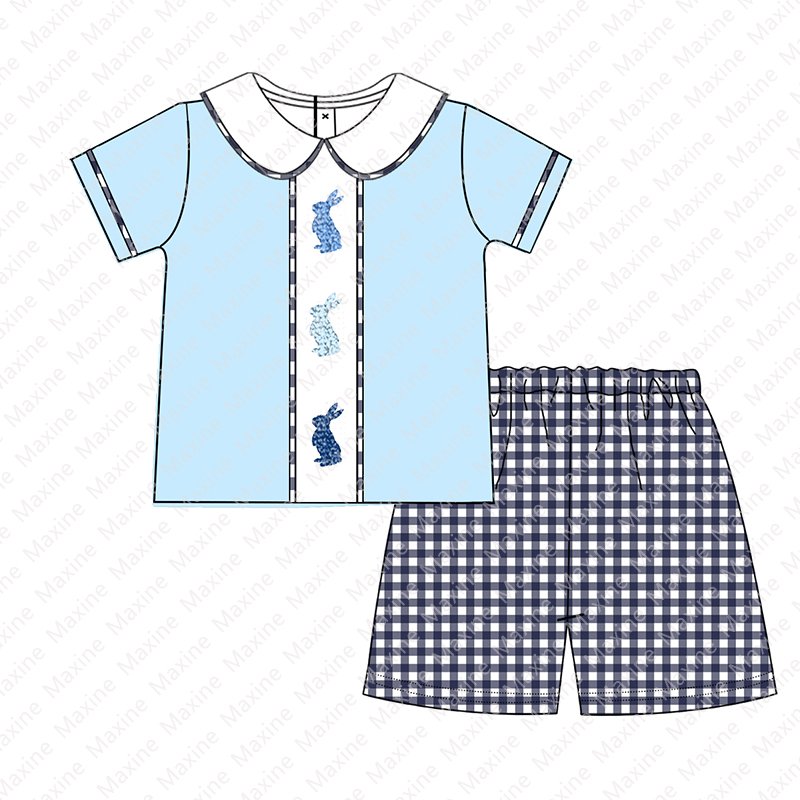 Wholesale Easter girl dresses french knot smoked baby dress custom Easter kids smocked clothing