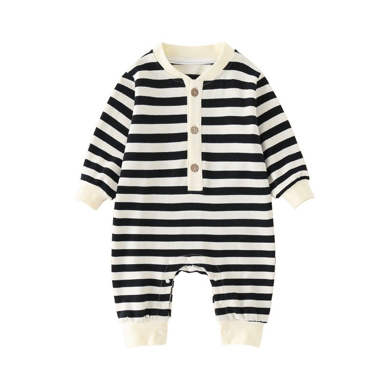 Autumn Striped Clothes Baby Long Sleeve Romper Out Clothing Baby Cotton Romper Spring And Autumn Baby Rompers