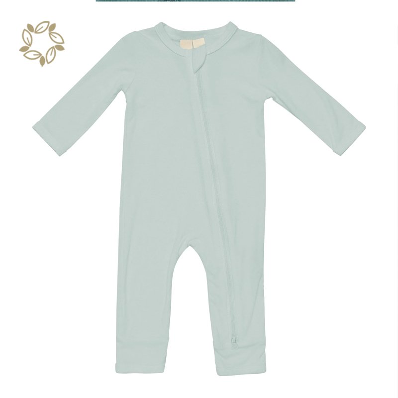 Baby zippered romper bamboo two way zipper infant jumpsuit baby long sleeve bodysuit Sustainable baby rompers