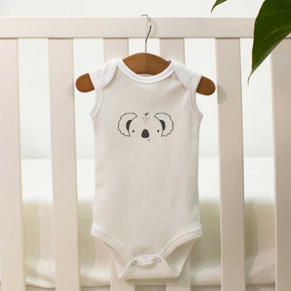 Wholesale Custom Print or Plain color GOTS Certified Organic Cotton Newborn baby Sleeveless knitted Onesie baby bodysuits
