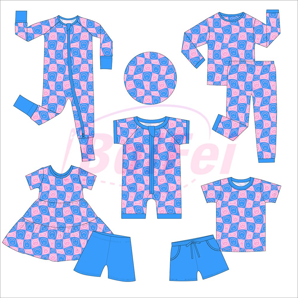 Hot Selling Long Sleeve Double Way Zipper baby boy clothes Custom Print Infant Bamboo Baby Rompers