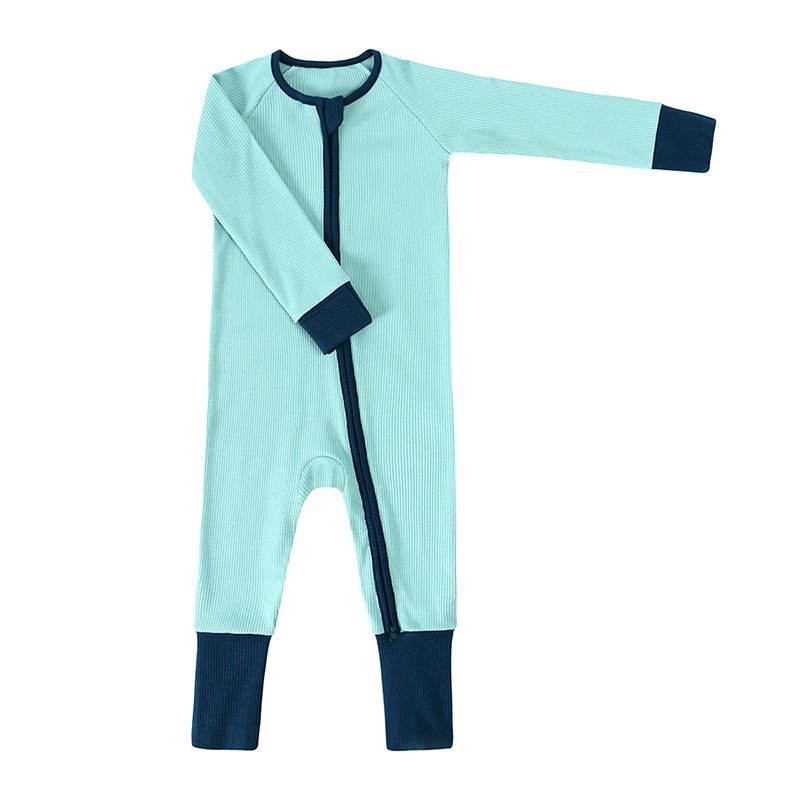ribbed bamboo baby zipper romper clothing baby clothes wholesale pajamas bamboo baby clothing