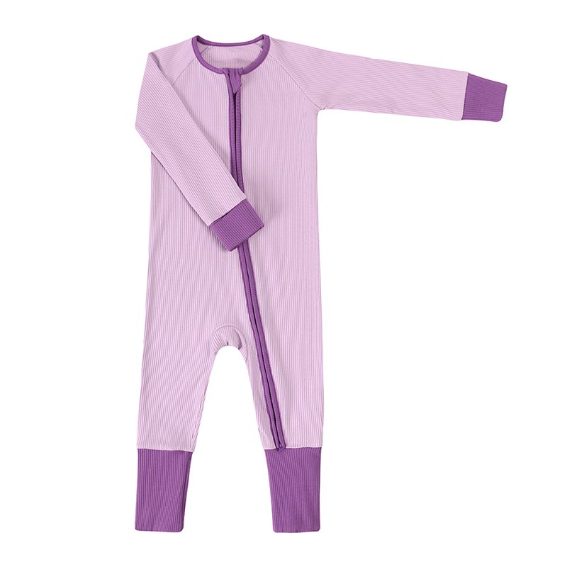 ribbed bamboo baby zipper romper clothing baby clothes wholesale pajamas bamboo baby clothing