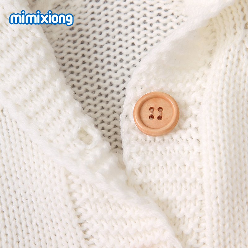 Hot Sale Mimixiong 2024 Newborn Infant Baby Cute Bear Shape Knitted long Sleeve Soft Romper
