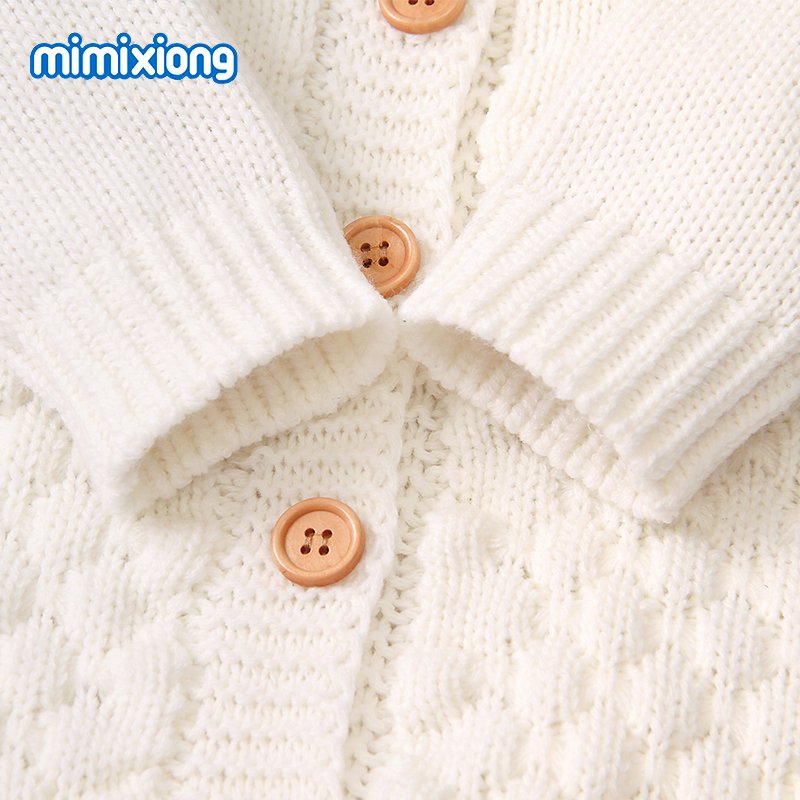 Hot Sale Mimixiong 2024 Newborn Infant Baby Cute Bear Shape Knitted long Sleeve Soft Romper