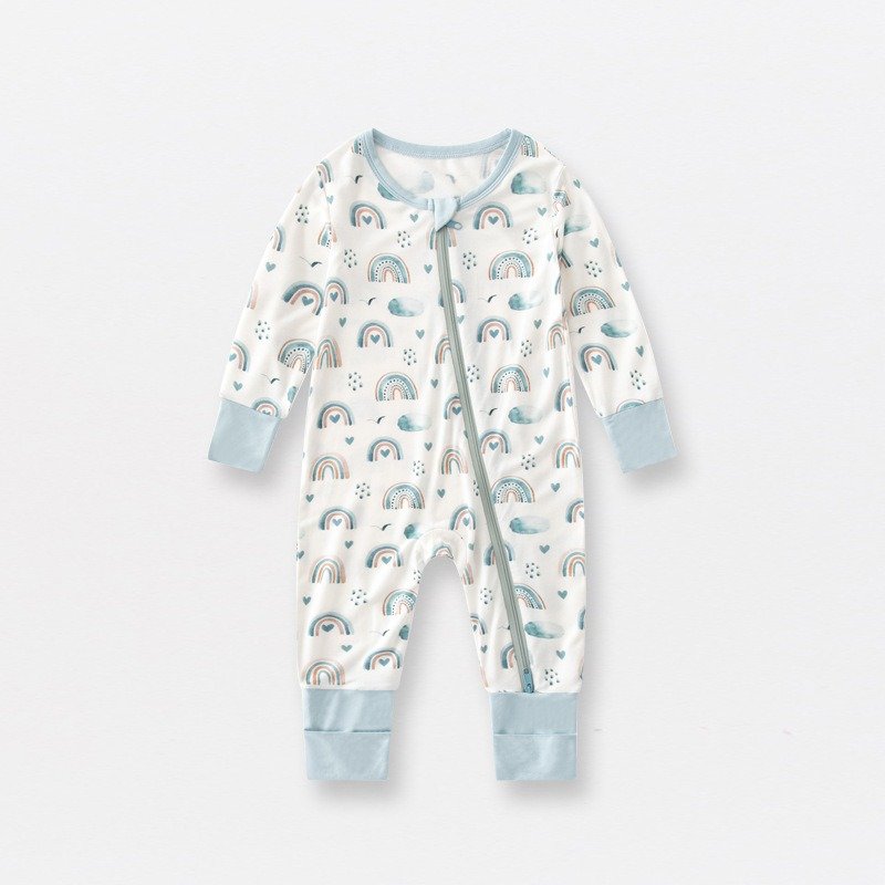 Custom Print Bamboo Fabric Newborn Baby Infant Clothes Onesie Rompers Custom Bamboo Toddler Pajamas Sleeper Clothes