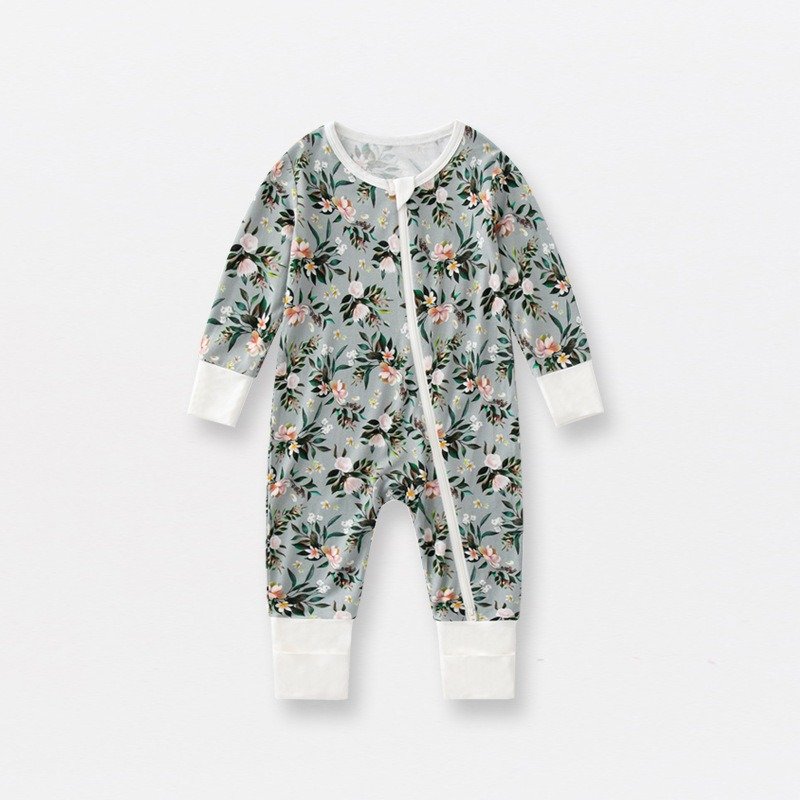 Custom Print Bamboo Fabric Newborn Baby Infant Clothes Onesie Rompers Custom Bamboo Toddler Pajamas Sleeper Clothes