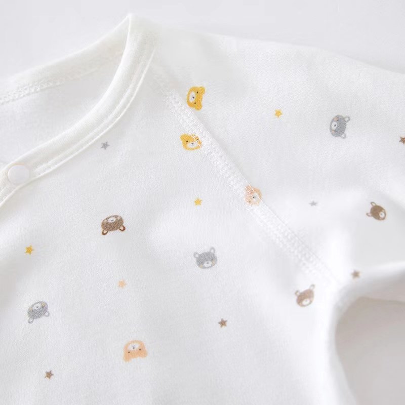 2022 Spring Baby Romper Lovely Flower Printed Newborn Footed Soft Cotton Jumpsuit