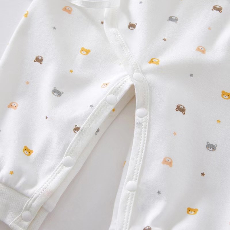 2022 Spring Baby Romper Lovely Flower Printed Newborn Footed Soft Cotton Jumpsuit