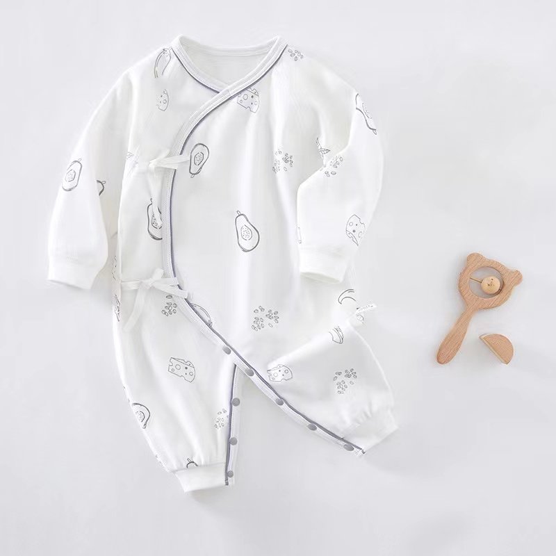 2022 Spring Baby Romper Lovely Flower Printed Newborn Footed Soft Cotton Jumpsuit