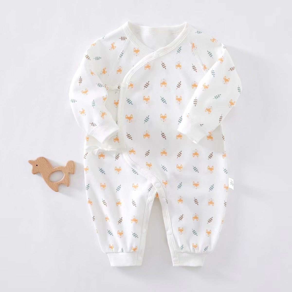 2022 Spring Baby Romper Lovely Flower Printed Newborn Footed Soft Cotton Jumpsuit