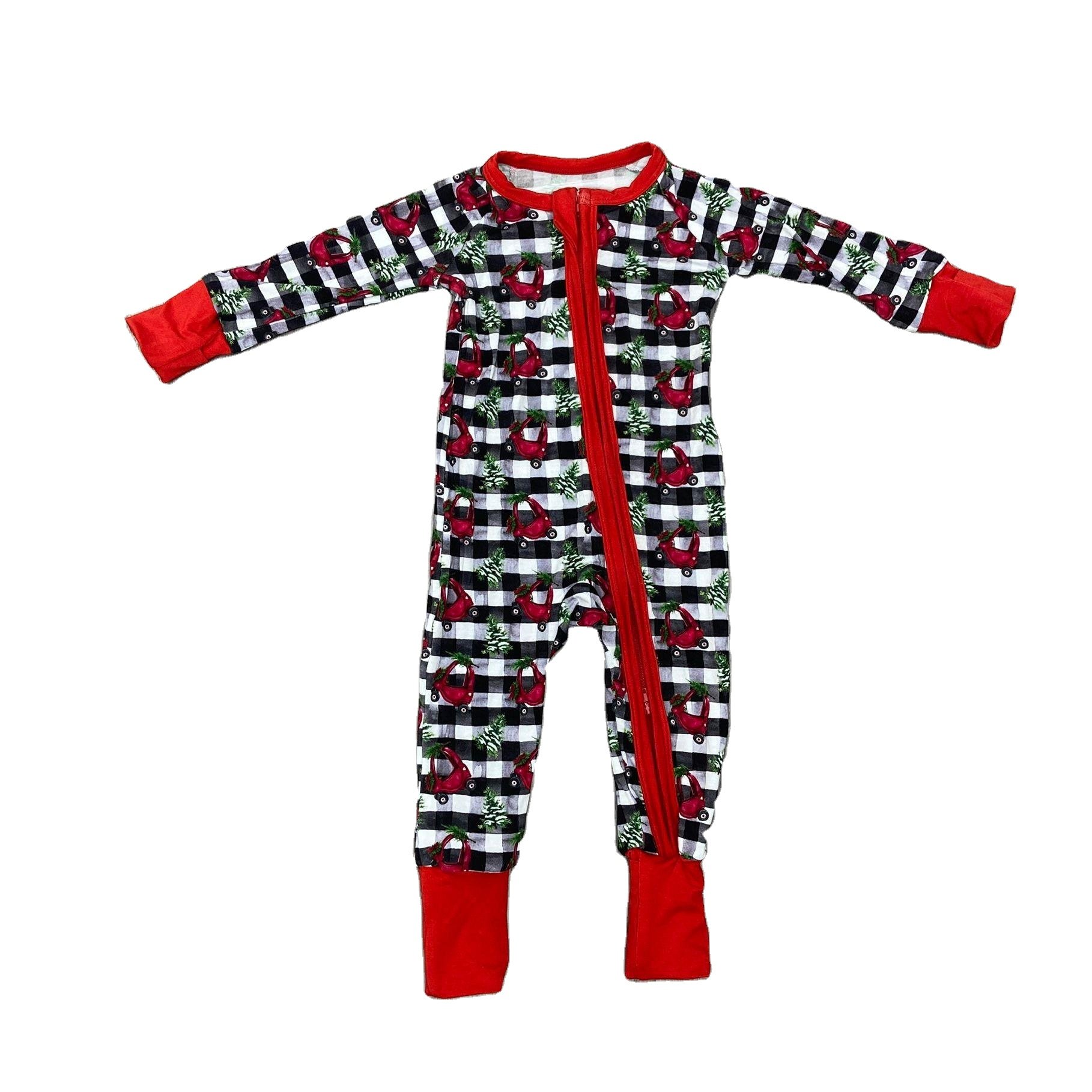 Qingli OEM Hot Sale Custom Soft Bamboo Sleeper Pumpkin Printed Newborn Unisex Baby Romper